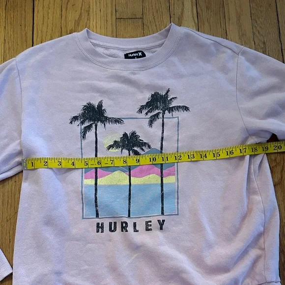 Hurley Light Pink Palm Graphic Sweatshirt size SMALL - Picture 5 of 8